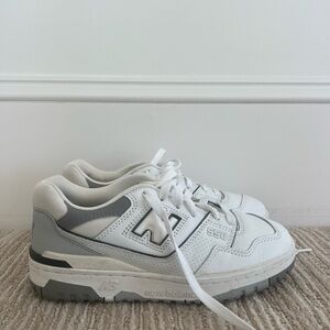 New Balance White and Gray 550 Sneakers